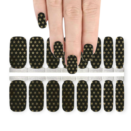 Mini Gold stars | Nail Wraps | Nail Stickers | Nail Strips | Gel Nails | Nail Polish Wraps - Nailfordable