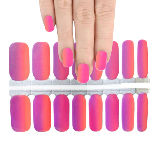 Purple to Orange | Nail Wraps | Nail Stickers | Nail Strips | Gel Nails | Nail Polish Wraps - Nailfordable