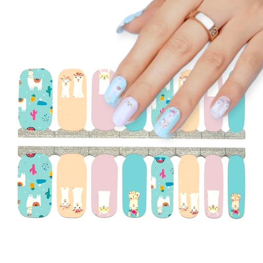 Llamas & Alpacas | Nail Wraps | Nail Stickers | Nail Strips | Gel Nails | Nail Polish Wraps - Nailfordable