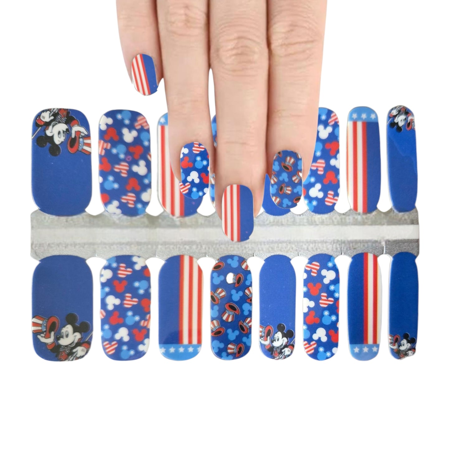 Festive Mickey Mouse | Nail Wraps | Nail Stickers | Nail Strips | Gel Nails | Nail Polish Wraps - Nailfordable