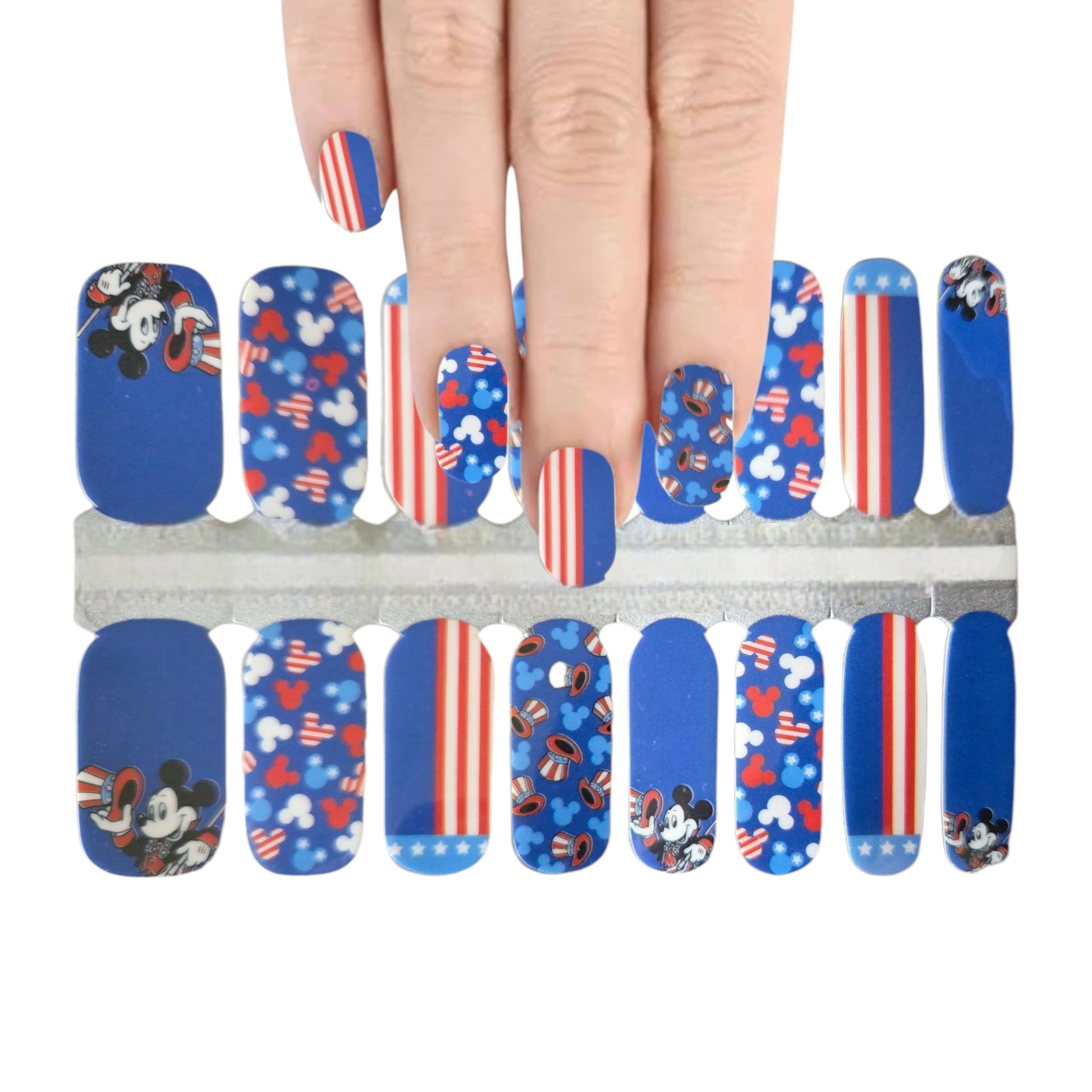 Festive Mickey Mouse | Nail Wraps | Nail Stickers | Nail Strips | Gel Nails | Nail Polish Wraps - Nailfordable
