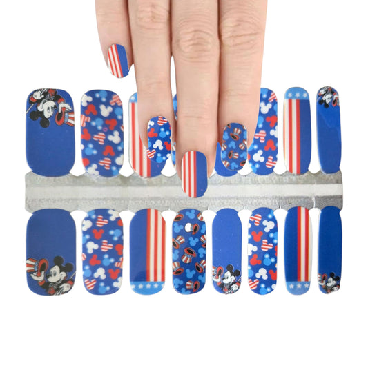 Festive Mickey Mouse | Nail Wraps | Nail Stickers | Nail Strips | Gel Nails | Nail Polish Wraps - Nailfordable