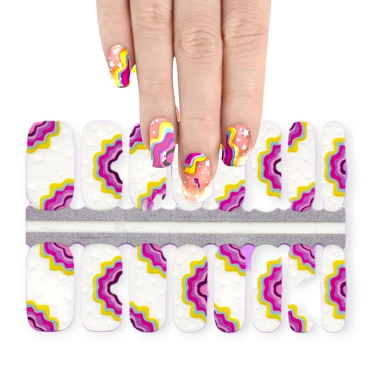 Wavy rainbow | Nail Wraps | Nail Stickers | Nail Strips | Gel Nails | Nail Polish Wraps - Nailfordable