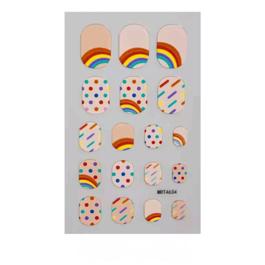 Rainbow and dots | Nail Wraps | Nail Stickers | Nail Strips | Gel Nails | Nail Polish Wraps - Nailfordable