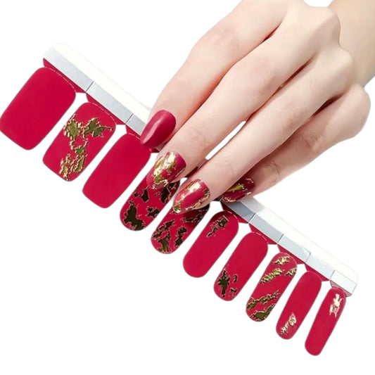 Red sea and gold maps | Nail Wraps | Nail Stickers | Nail Strips | Gel Nails | Nail Polish Wraps - Nailfordable
