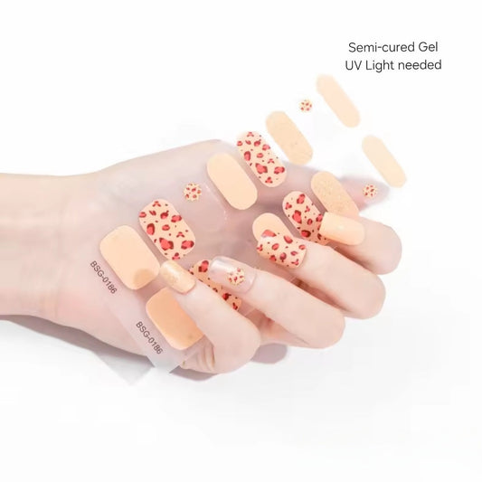 Cheetah Skin - Semi-Cured Gel Wraps UV | Nail Wraps | Nail Stickers | Nail Strips | Gel Nails | Nail Polish Wraps - Nailfordable