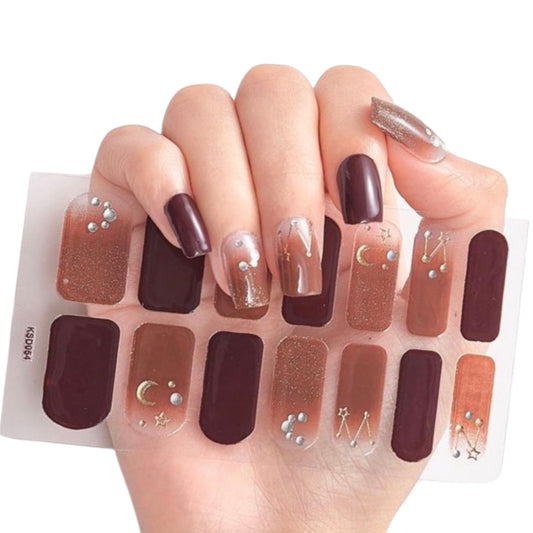 Brown Galaxy | Nail Wraps | Nail Stickers | Nail Strips | Gel Nails | Nail Polish Wraps - Nailfordable