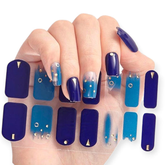 Gold Geo Shapes | Nail Wraps | Nail Stickers | Nail Strips | Gel Nails | Nail Polish Wraps - Nailfordable