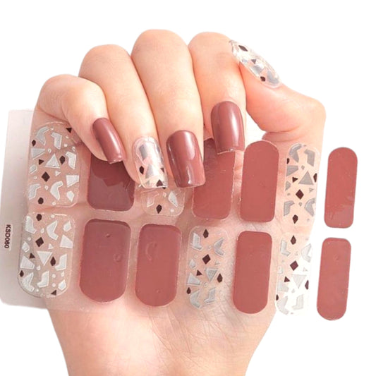 Silver pieces | Nail Wraps | Nail Stickers | Nail Strips | Gel Nails | Nail Polish Wraps - Nailfordable