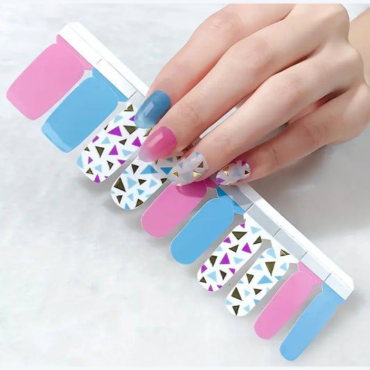 Triangles | Nail Wraps | Nail Stickers | Nail Strips | Gel Nails | Nail Polish Wraps - Nailfordable