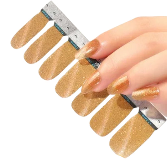 Cat Eye - Golden | Nail Wraps | Nail Stickers | Nail Strips | Gel Nails | Nail Polish Wraps - Nailfordable