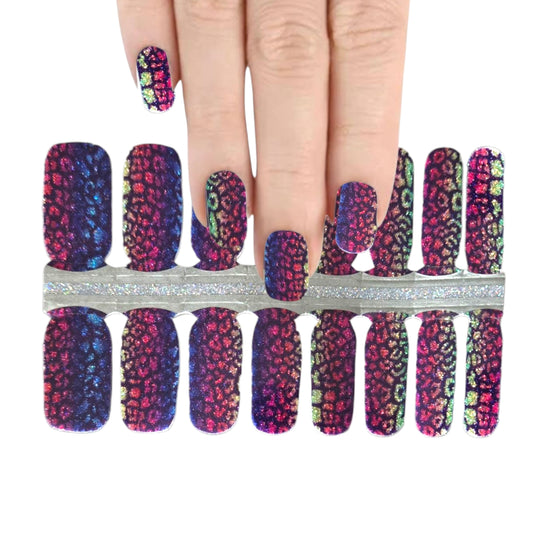 Rainbow Cheetah | Nail Wraps | Nail Stickers | Nail Strips | Gel Nails | Nail Polish Wraps - Nailfordable