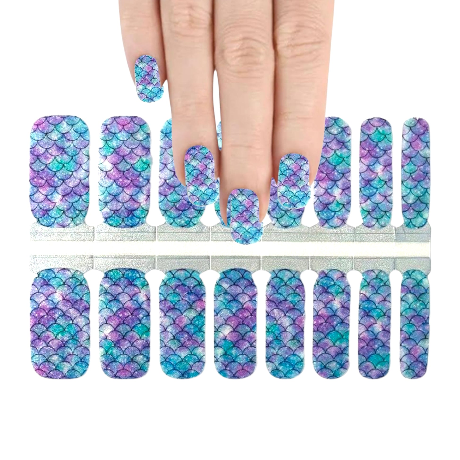 Blue Mermaid | Nail Wraps | Nail Stickers | Nail Strips | Gel Nails | Nail Polish Wraps - Nailfordable
