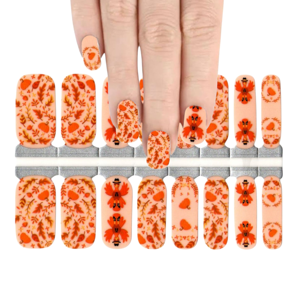 Thanksgiving Turkeys | Nail Wraps | Nail Stickers | Nail Strips | Gel Nails | Nail Polish Wraps - Nailfordable