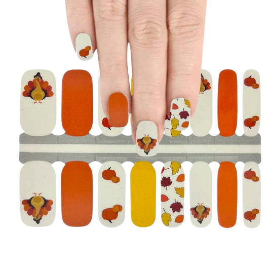 Turkey day | Nail Wraps | Nail Stickers | Nail Strips | Gel Nails | Nail Polish Wraps - Nailfordable