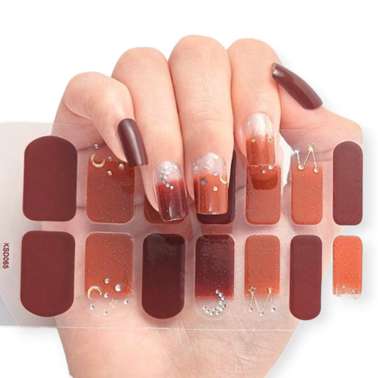 Brown night | Nail Wraps | Nail Stickers | Nail Strips | Gel Nails | Nail Polish Wraps - Nailfordable