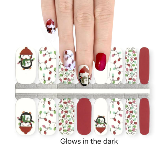 Christmas lights glows in the dark | Nail Wraps | Nail Stickers | Nail Strips | Gel Nails | Nail Polish Wraps - Nailfordable