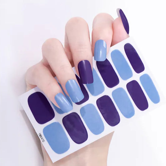 Bicolor Blue | Nail Wraps | Nail Stickers | Nail Strips | Gel Nails | Nail Polish Wraps - Nailfordable
