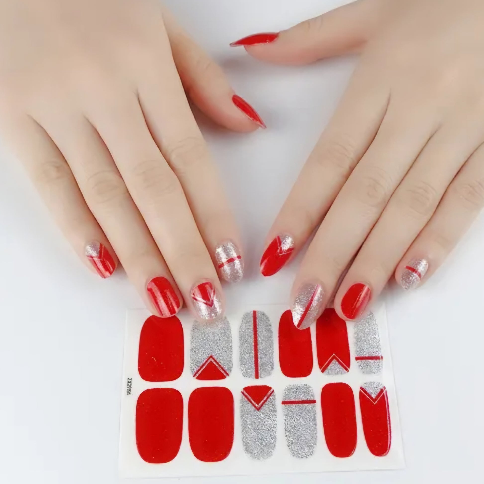 Red pyramid | Nail Wraps | Nail Stickers | Nail Strips | Gel Nails | Nail Polish Wraps - Nailfordable