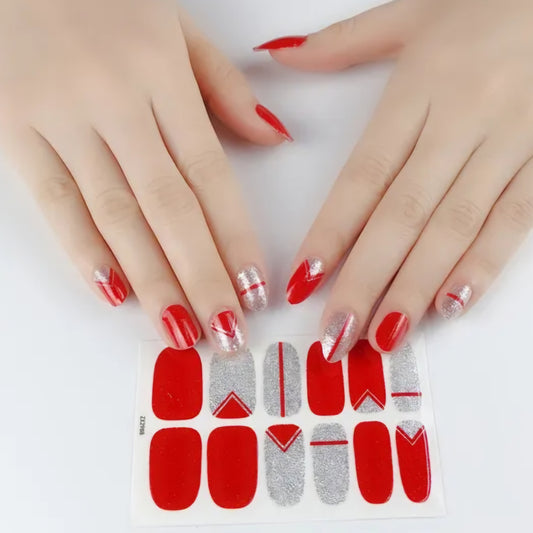 Red pyramid | Nail Wraps | Nail Stickers | Nail Strips | Gel Nails | Nail Polish Wraps - Nailfordable