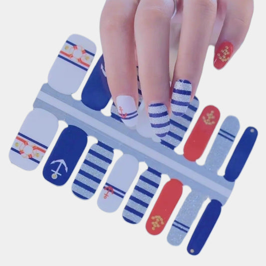 Marine | Nail Wraps | Nail Stickers | Nail Strips | Gel Nails | Nail Polish Wraps - Nailfordable