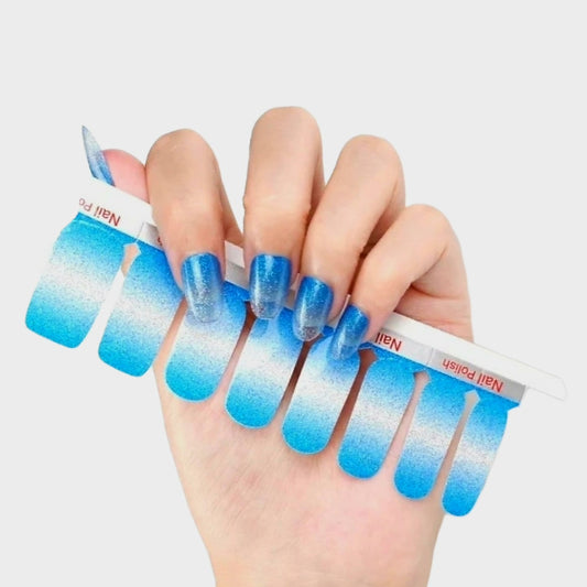 Light Blue Gradient | Nail Wraps | Nail Stickers | Nail Strips | Gel Nails | Nail Polish Wraps - Nailfordable