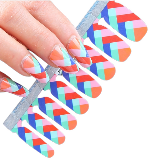 Chevron multicolor | Nail Wraps | Nail Stickers | Nail Strips | Gel Nails | Nail Polish Wraps - Nailfordable
