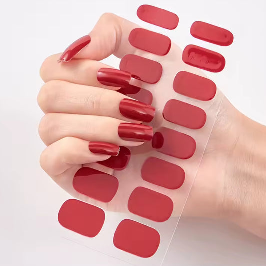Burgundy solid | Nail Wraps | Nail Stickers | Nail Strips | Gel Nails | Nail Polish Wraps - Nailfordable