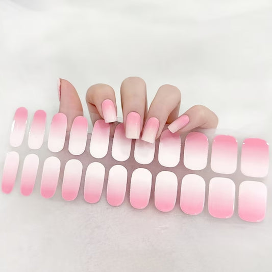 Smoky Pink - Cured Gel Wraps Air Dry/Non UV | Nail Wraps | Nail Stickers | Nail Strips | Gel Nails | Nail Polish Wraps - Nailfordable