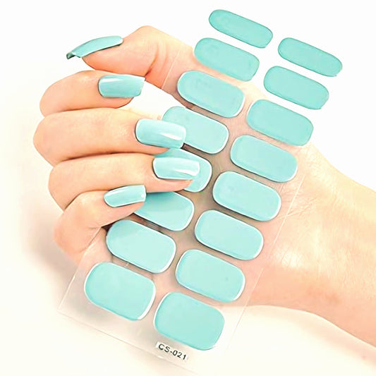 Mint Blue | Nail Wraps | Nail Stickers | Nail Strips | Gel Nails | Nail Polish Wraps - Nailfordable