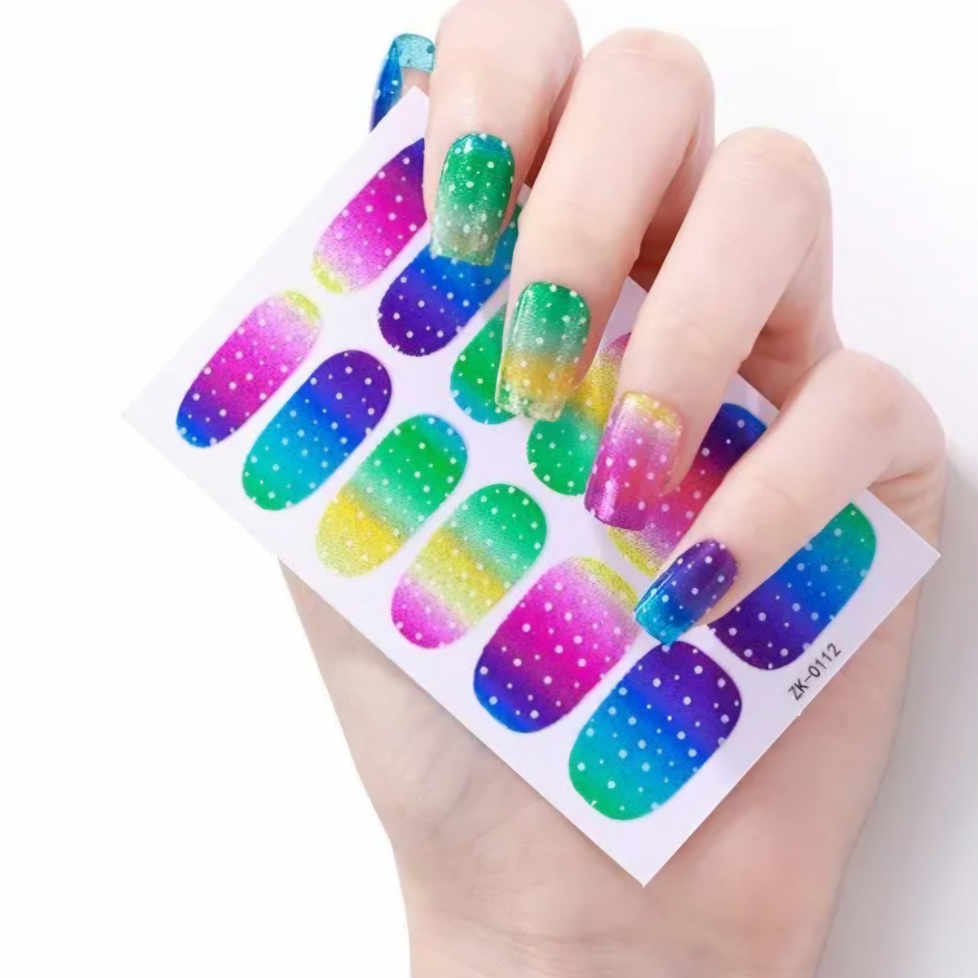 Rainbow snow | Nail Wraps | Nail Stickers | Nail Strips | Gel Nails | Nail Polish Wraps - Nailfordable