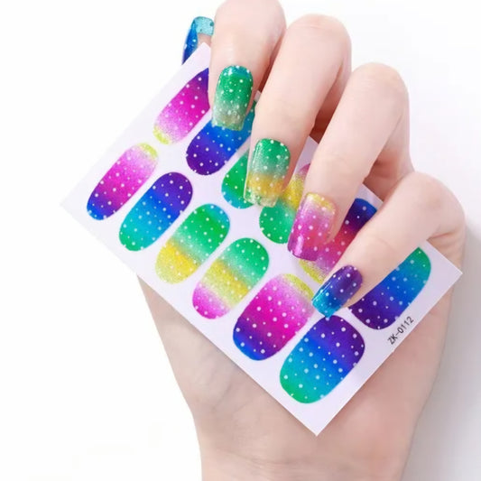 Rainbow snow | Nail Wraps | Nail Stickers | Nail Strips | Gel Nails | Nail Polish Wraps - Nailfordable