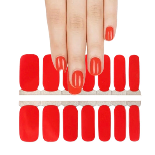 Vibrant Red solid | Nail Wraps | Nail Stickers | Nail Strips | Gel Nails | Nail Polish Wraps - Nailfordable