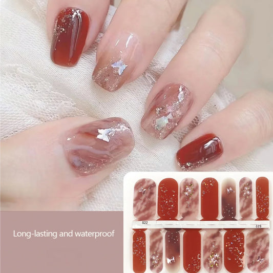 Silver Butterflies Crystal Wraps | Nail Wraps | Nail Stickers | Nail Strips | Gel Nails | Nail Polish Wraps - Nailfordable