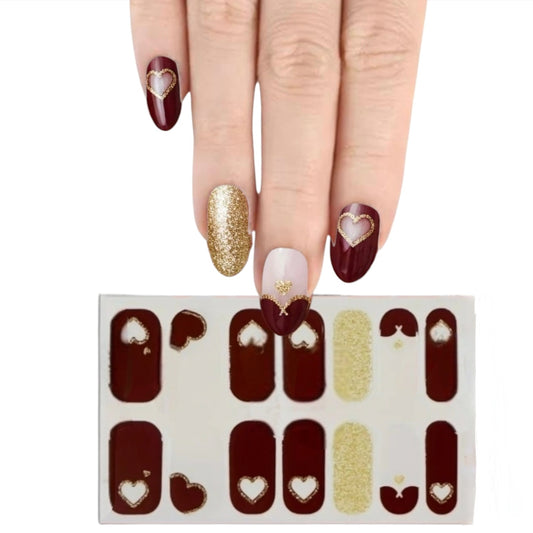 Clear heart | Nail Wraps | Nail Stickers | Nail Strips | Gel Nails | Nail Polish Wraps - Nailfordable