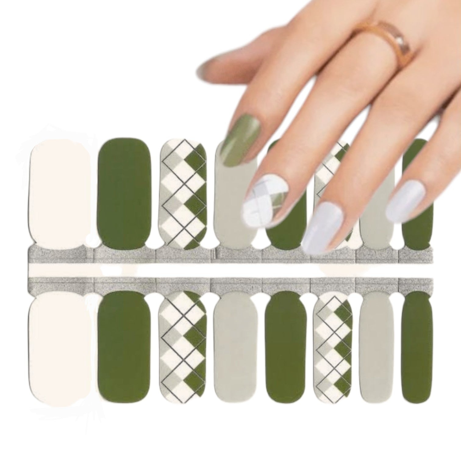 Olive Argyle | Nail Wraps | Nail Stickers | Nail Strips | Gel Nails | Nail Polish Wraps - Nailfordable