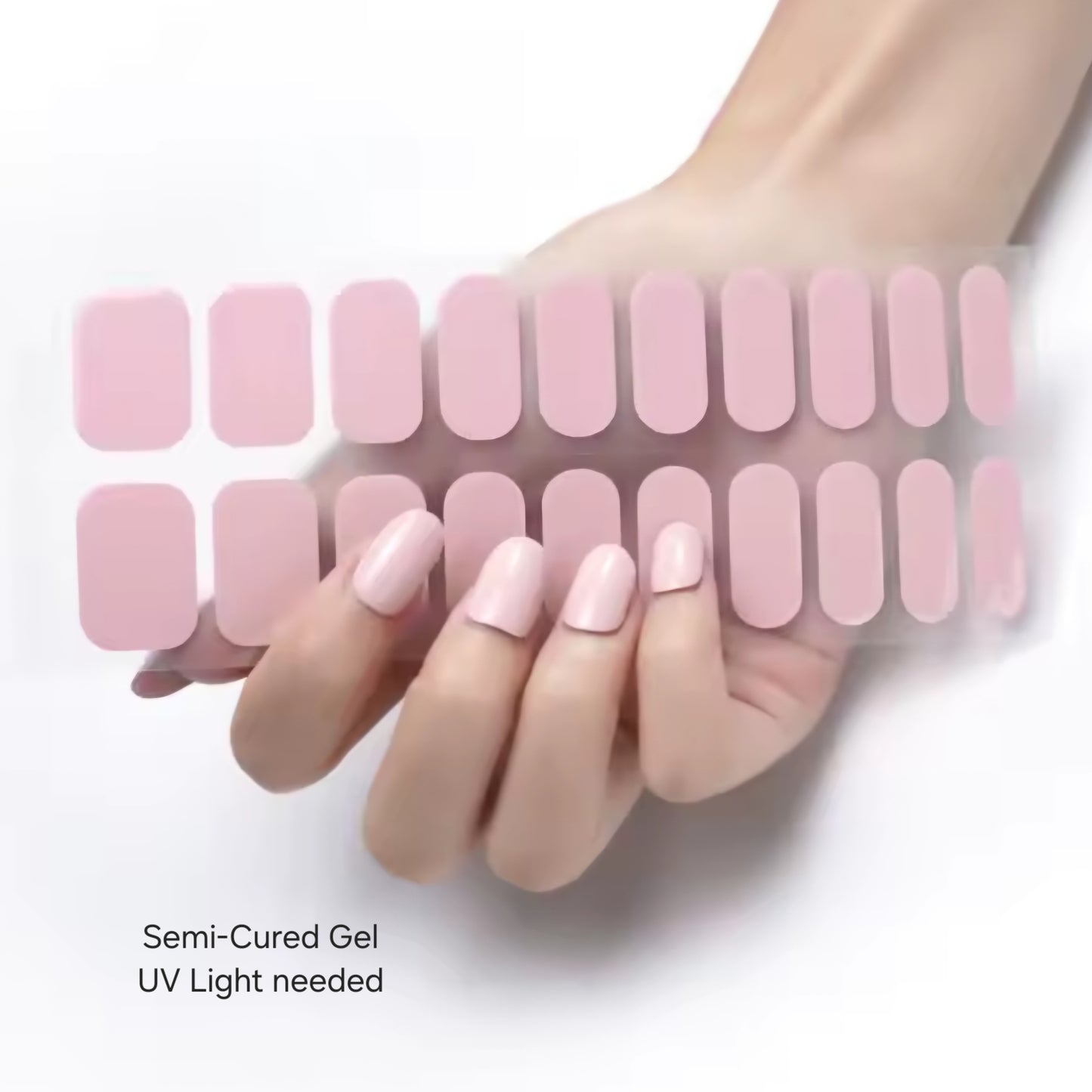 Dry Pink - Semi-Cured Gel Wraps UV | Nail Wraps | Nail Stickers | Nail Strips | Gel Nails | Nail Polish Wraps - Nailfordable