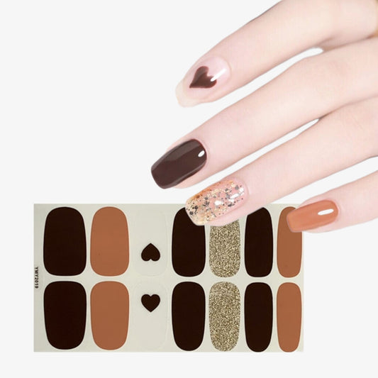 Heart Chocolate | Nail Wraps | Nail Stickers | Nail Strips | Gel Nails | Nail Polish Wraps - Nailfordable