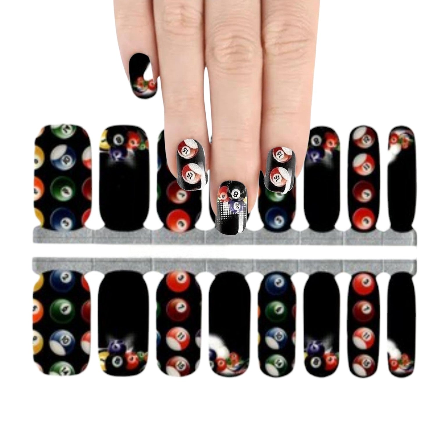 Billiards balls | Nail Wraps | Nail Stickers | Nail Strips | Gel Nails | Nail Polish Wraps - Nailfordable