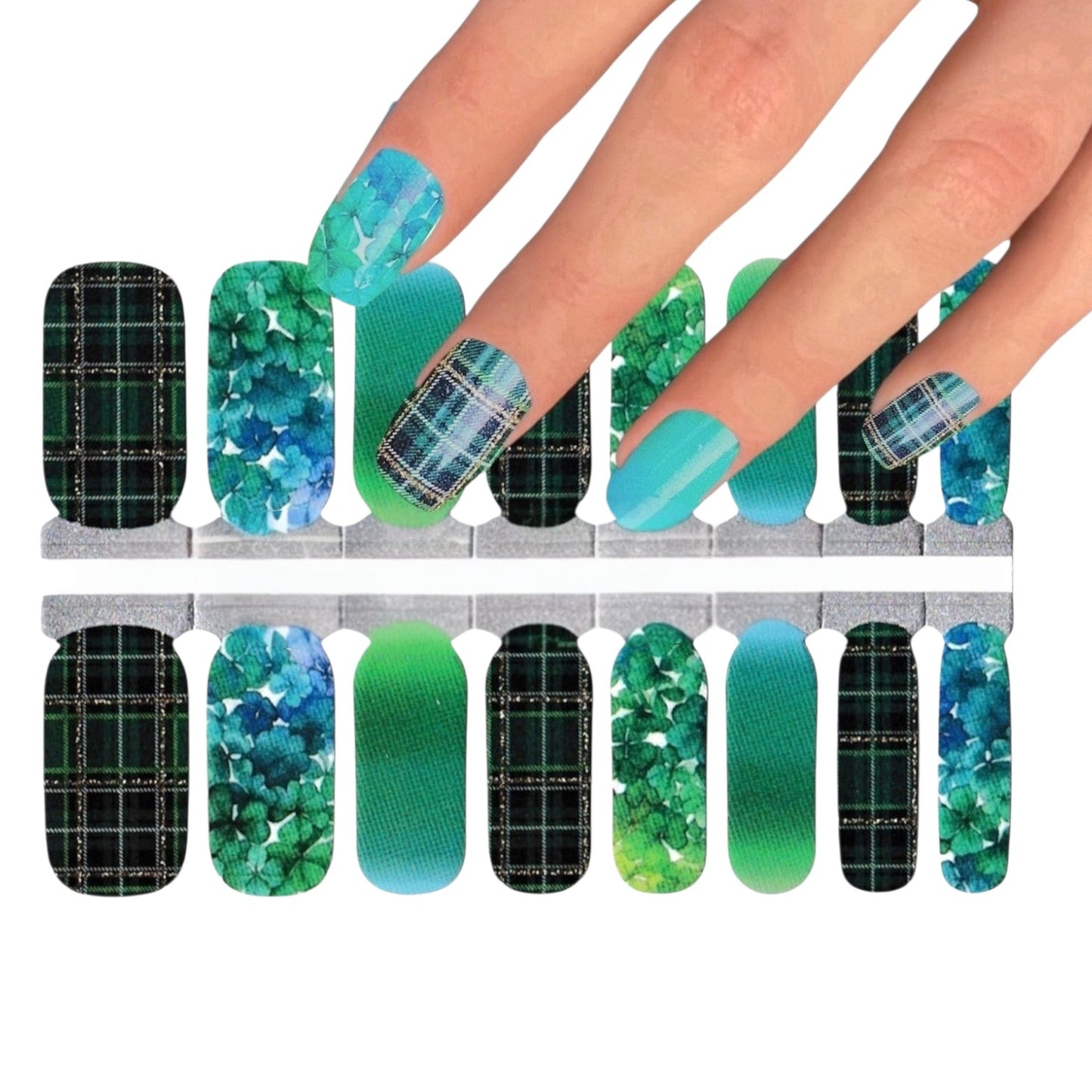 Irish Shamrocks | Nail Wraps | Nail Stickers | Nail Strips | Gel Nails | Nail Polish Wraps - Nailfordable
