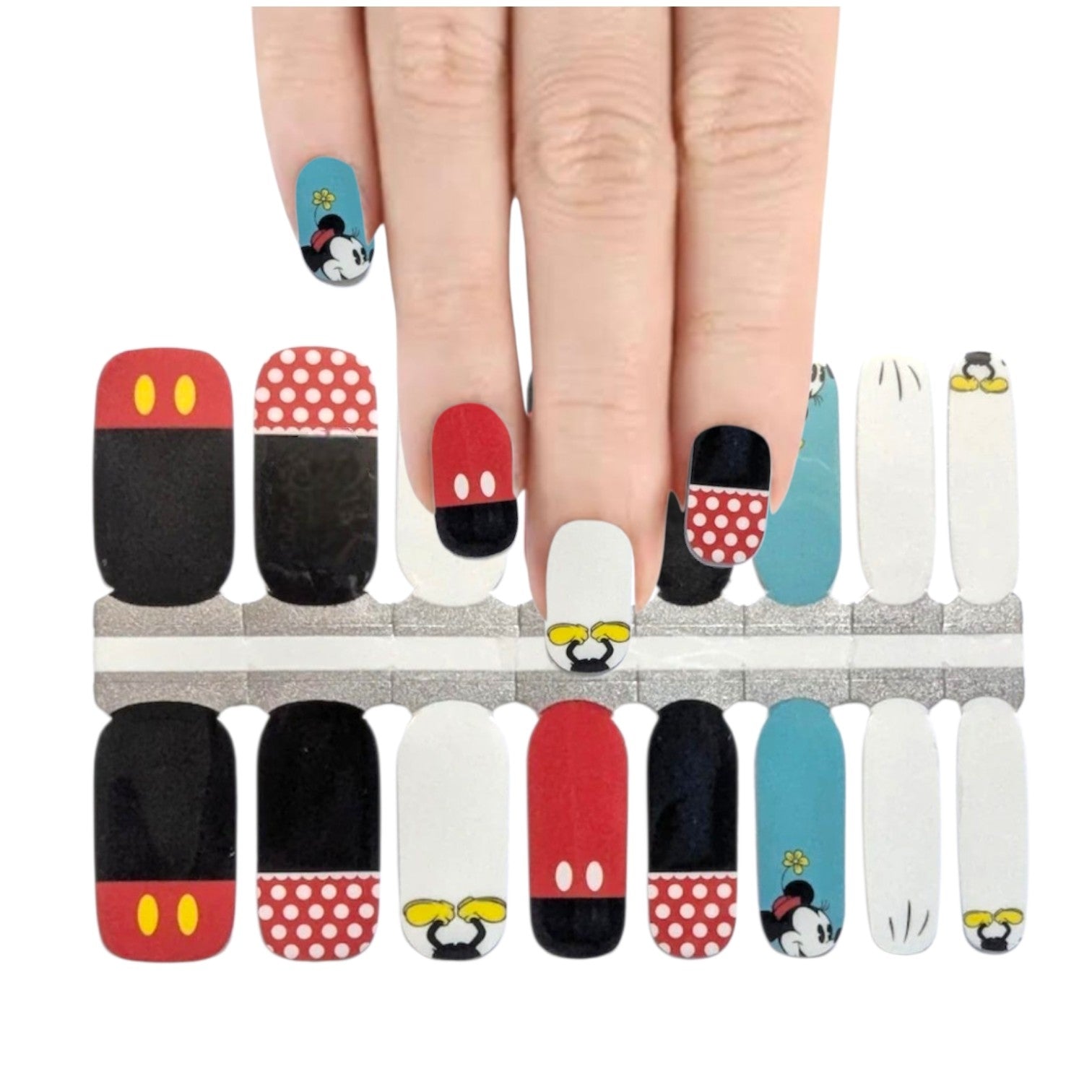 Disney - Mickey Mouse upside-down | Nail Wraps | Nail Stickers | Nail Strips | Gel Nails | Nail Polish Wraps - Nailfordable