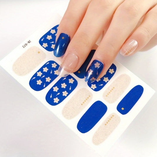 Gold flowers | Nail Wraps | Nail Stickers | Nail Strips | Gel Nails | Nail Polish Wraps - Nailfordable