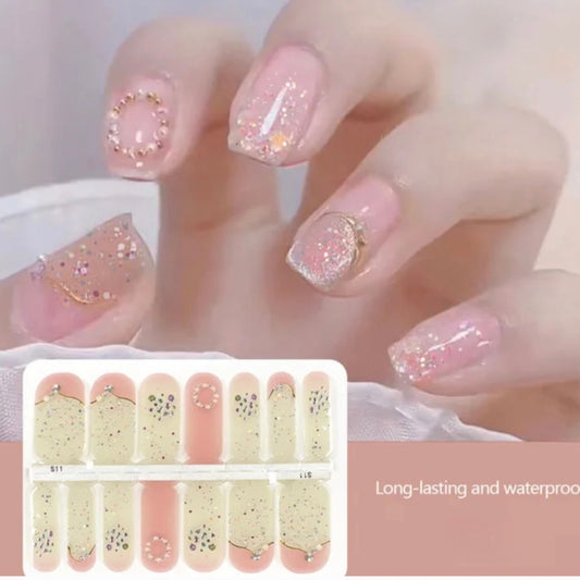 Pearls bracelet Crystal Wraps | Nail Wraps | Nail Stickers | Nail Strips | Gel Nails | Nail Polish Wraps - Nailfordable