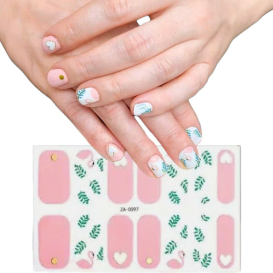 Flamingos | Nail Wraps | Nail Stickers | Nail Strips | Gel Nails | Nail Polish Wraps - Nailfordable