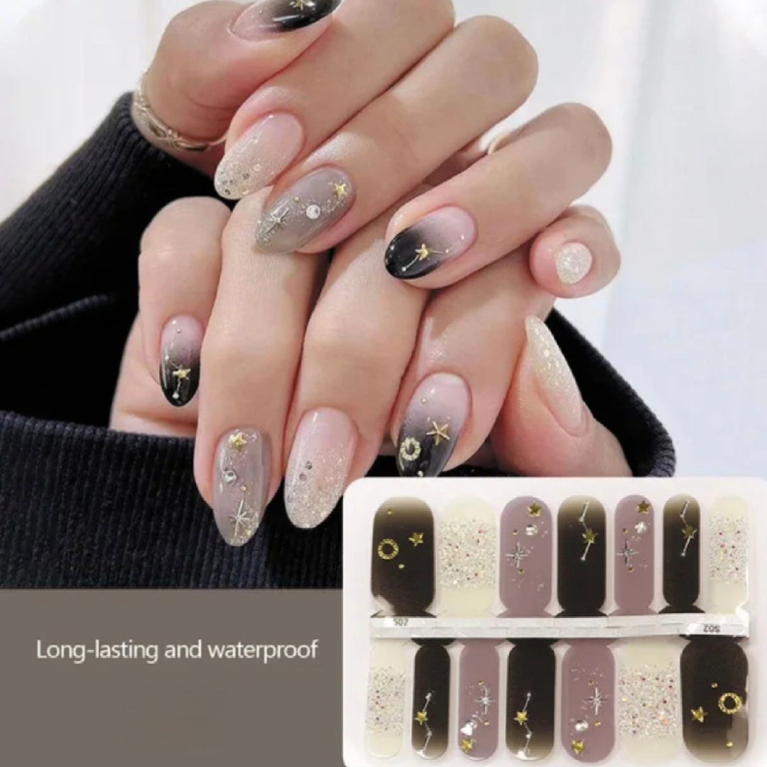 Galactic Night Crystal Wraps | Nail Wraps | Nail Stickers | Nail Strips | Gel Nails | Nail Polish Wraps - Nailfordable