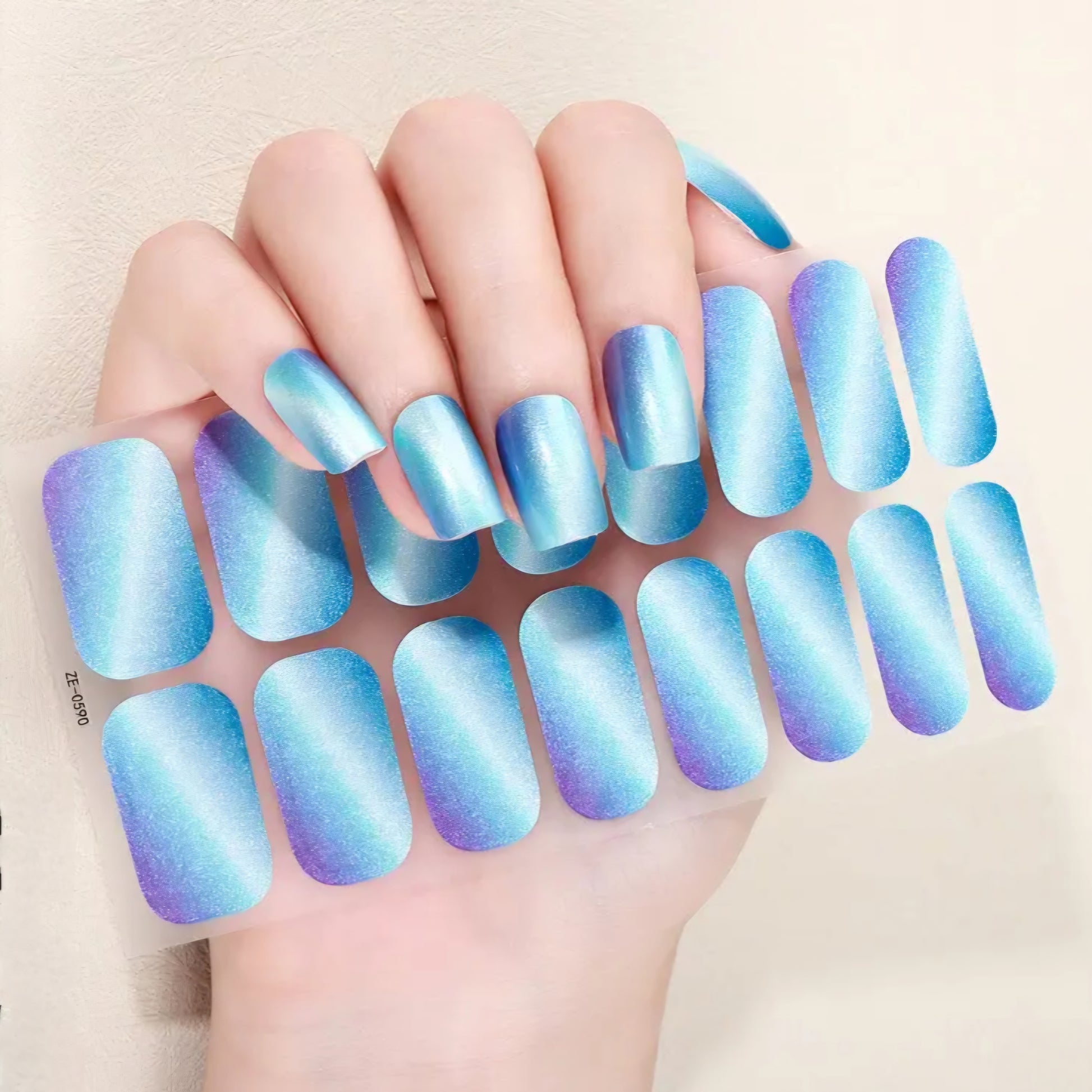 Cat eye - Blue | Nail Wraps | Nail Stickers | Nail Strips | Gel Nails | Nail Polish Wraps - Nailfordable
