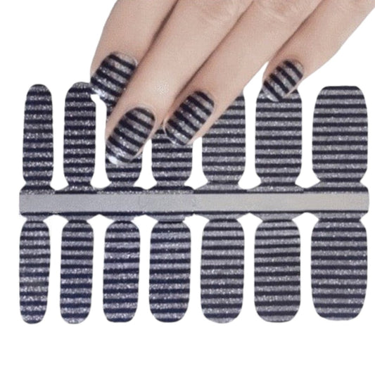 Black stripes | Nail Wraps | Nail Stickers | Nail Strips | Gel Nails | Nail Polish Wraps - Nailfordable