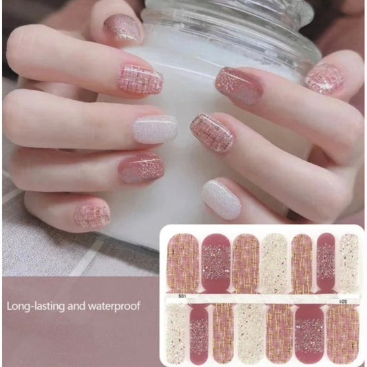 Gold flashes Crystal Wraps | Nail Wraps | Nail Stickers | Nail Strips | Gel Nails | Nail Polish Wraps - Nailfordable