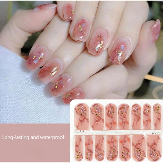Coral blush Crystal Wraps | Nail Wraps | Nail Stickers | Nail Strips | Gel Nails | Nail Polish Wraps - Nailfordable