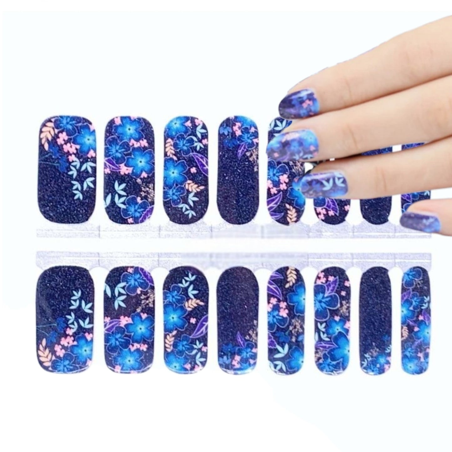 Blue petunias | Nail Wraps | Nail Stickers | Nail Strips | Gel Nails | Nail Polish Wraps - Nailfordable